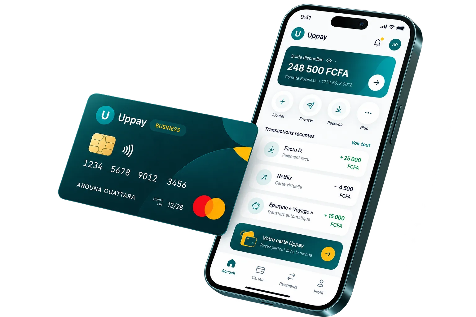 Téléphone et carte business Uppay